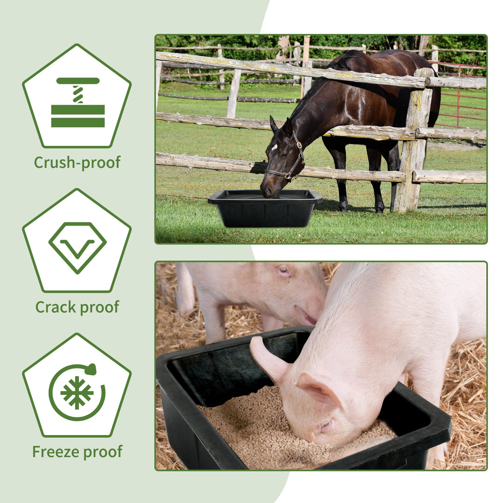 GINDOOR rubber feeder pan stackable design ideal for compact storage.