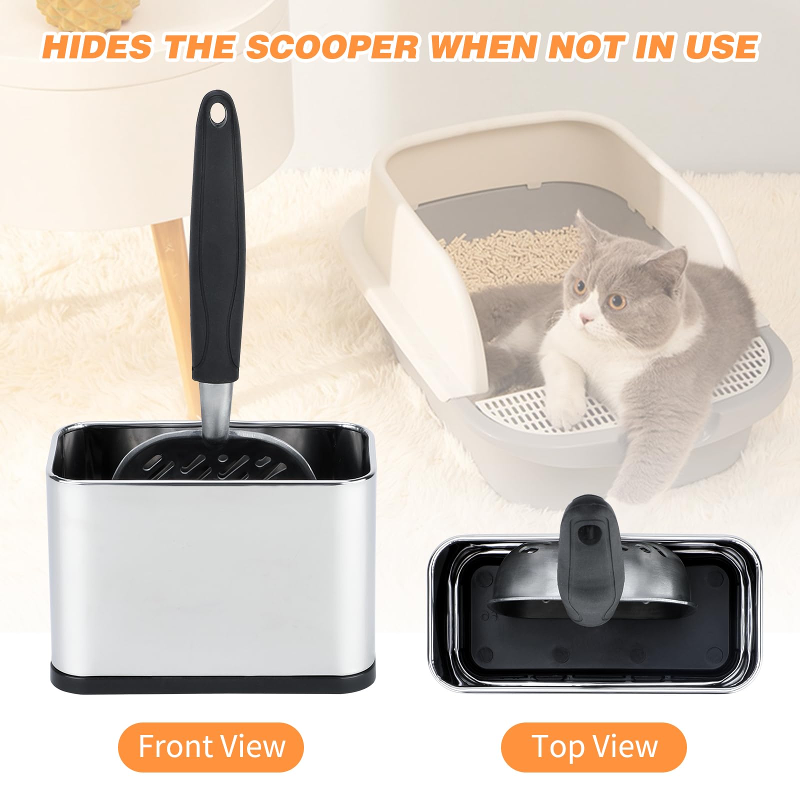 GINDOOR scoop holder in use keeps the scoop upright for quick access and clean storage