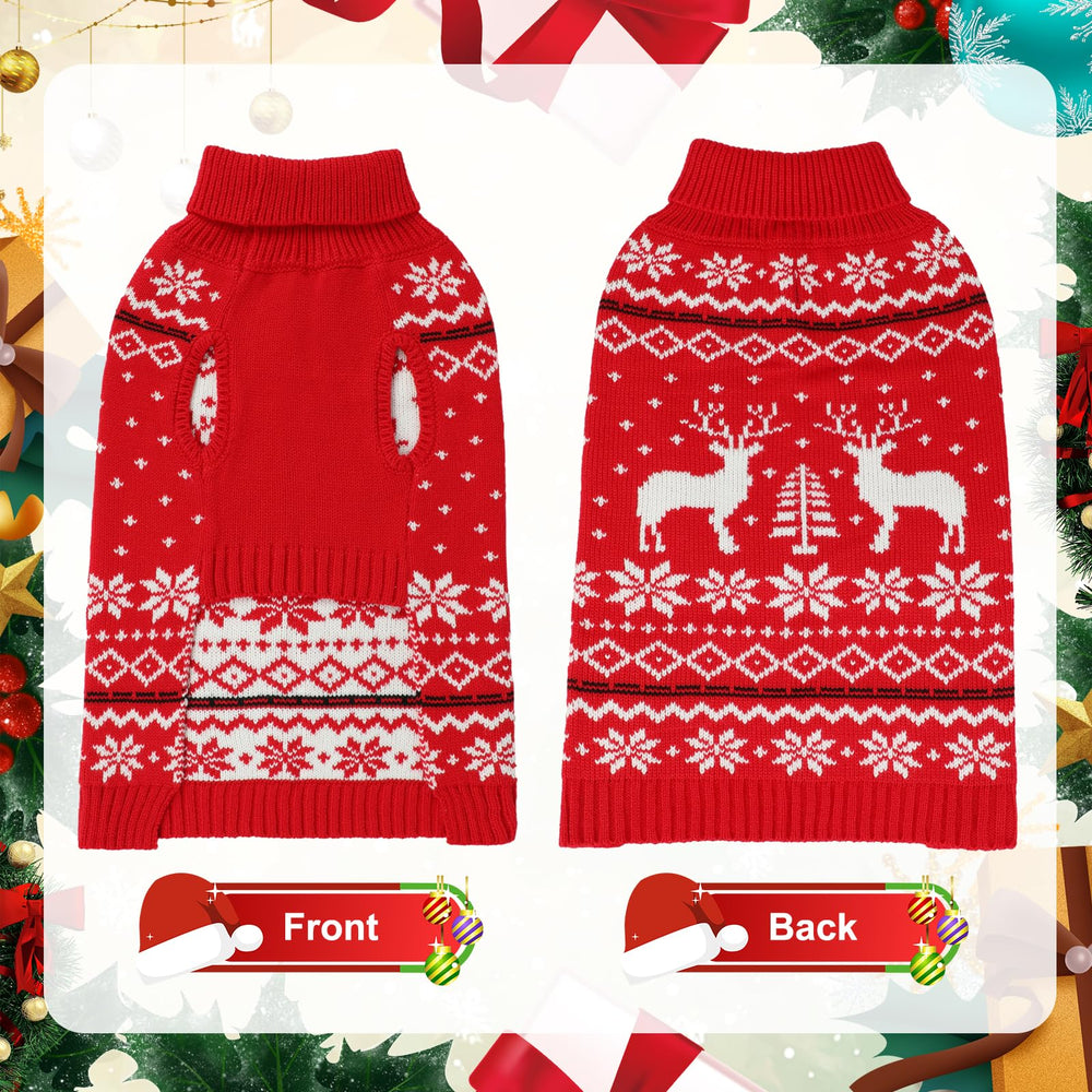 GINDOOR dog-reindeer-pattern knit adds holiday charm on chilly days.