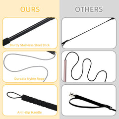 Stainless steel rod on Gingull Flirt Pole supports sturdy outdoor use