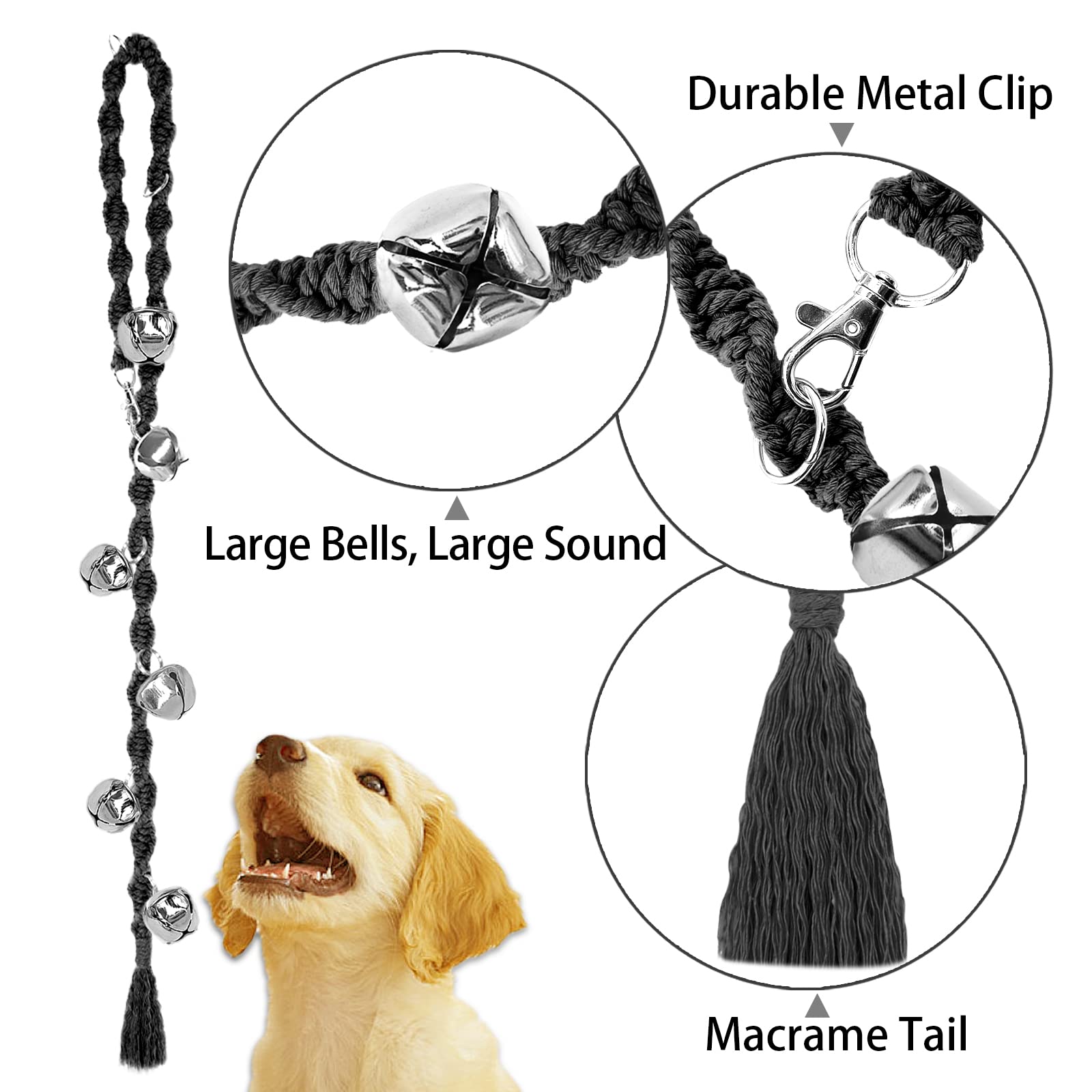 GINIDEAR dog bells adjustable length 35inch fit doors for any size dog.