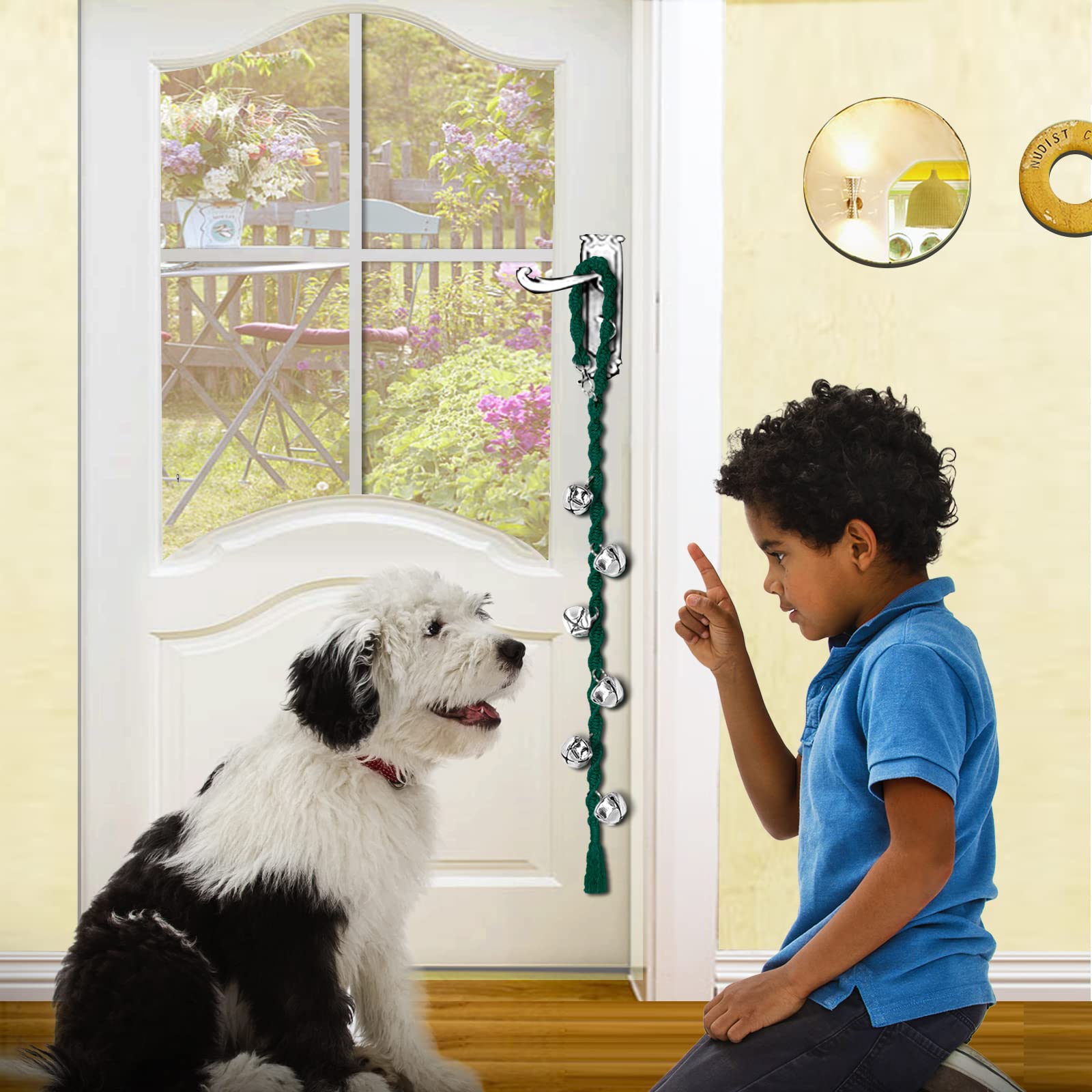 GINIDEAR dog bells metal bells close-up—quality components and clear sound
