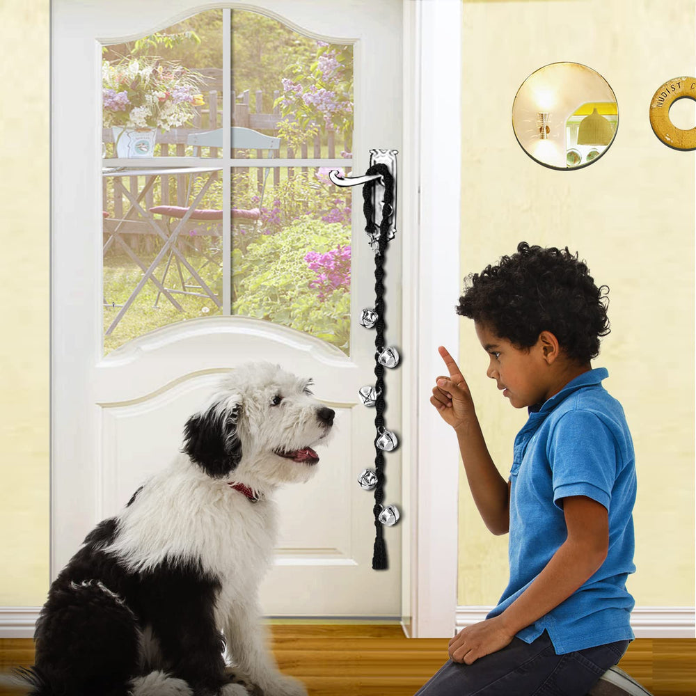 GINIDEAR dog bells pure black twisted-rope design adds premium appeal for home use.
