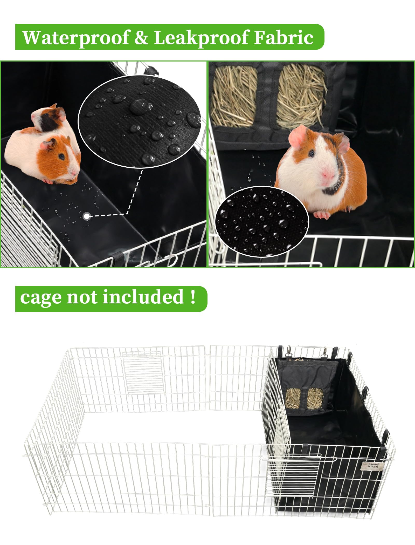 GINIDEAR cage liner easy-cleaning shot emphasizes quick maintenance and time savings.