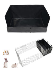 GINIDEAR guinea pig cage liner main view black, showing a dry, tidy habitat.