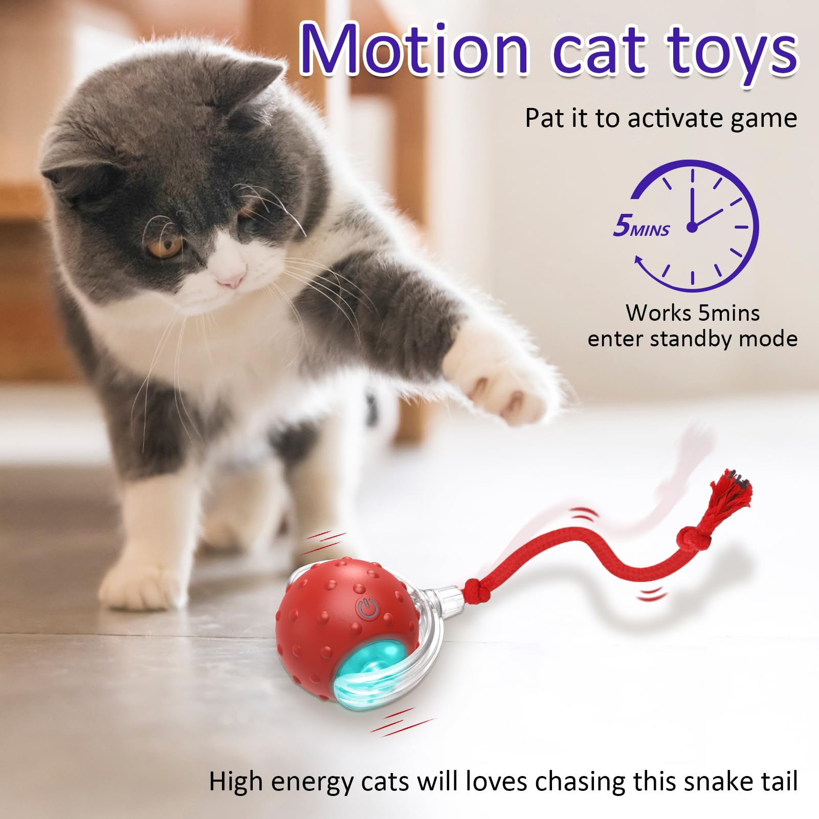 Giociv interactive cat ball chirping sounds attract cats during play