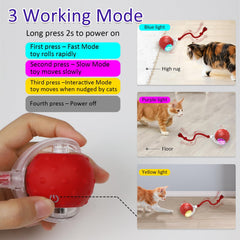 Giociv interactive cat ball fast mode blue lights signal speed