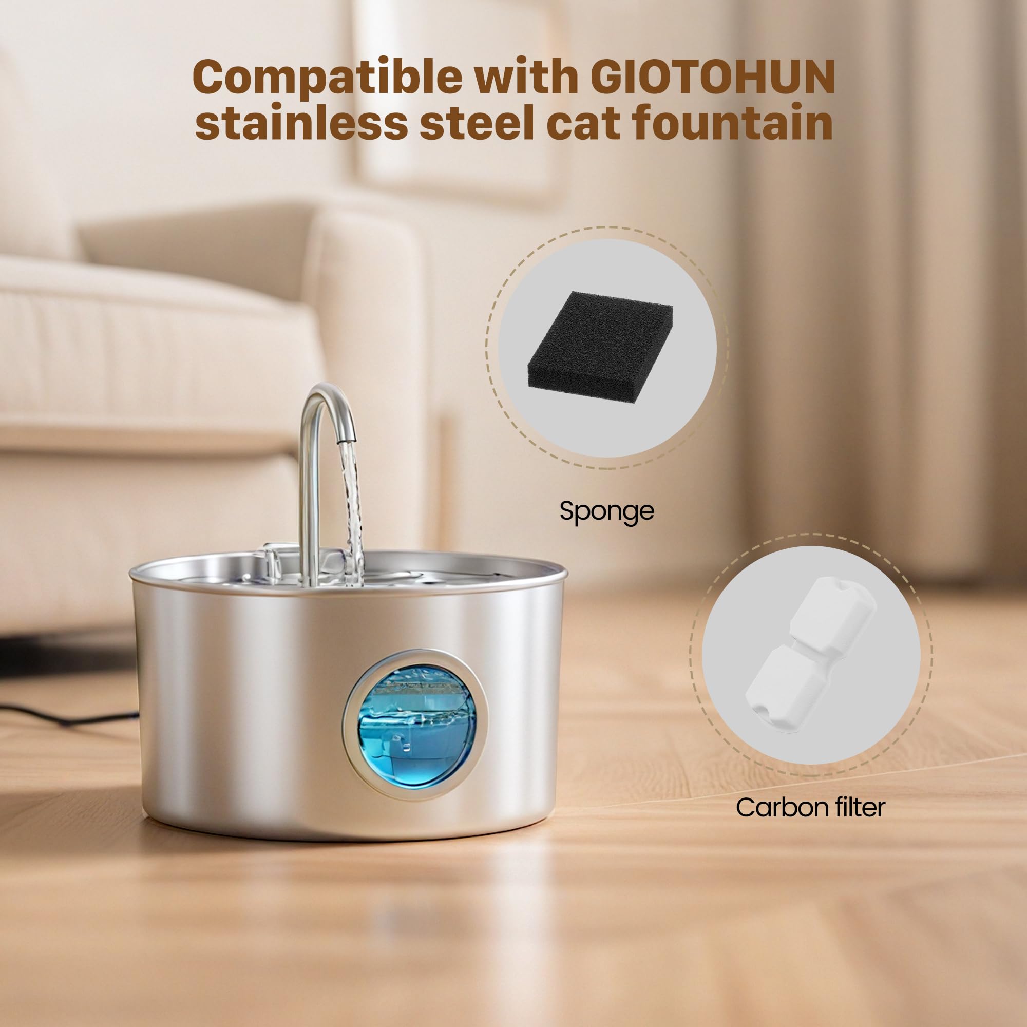 GIOTOHUN carbon filter activated-carbon close-up improves taste and odor.