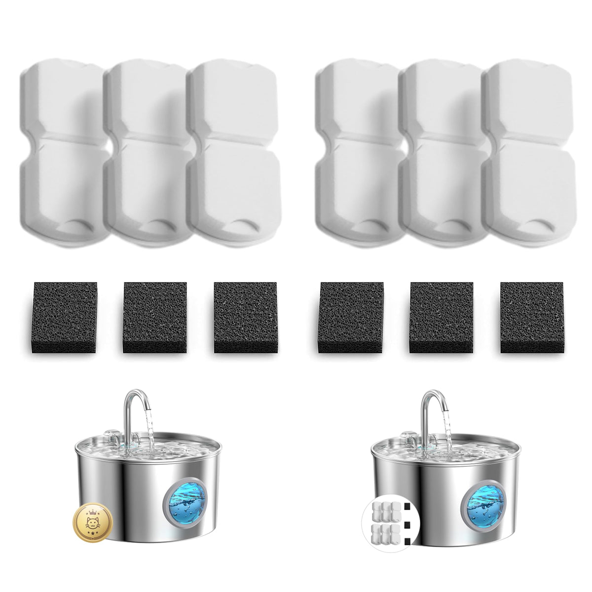 GIOTOHUN cat fountain filter pack 12 keeps water fresh for daily pet hydration.