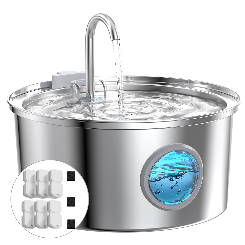 GIOTOHUN cat fountain stainless steel with 108oz capacity supports steady hydration