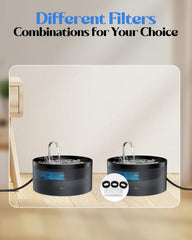 GIOTOHUN cat water fountain soft LED lights improve water visibility in dim rooms.