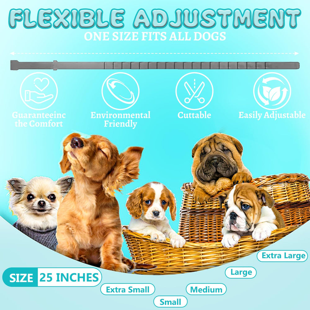 GIOVARA Calming Collar is adjustable to fit small, medium, and large dogs.