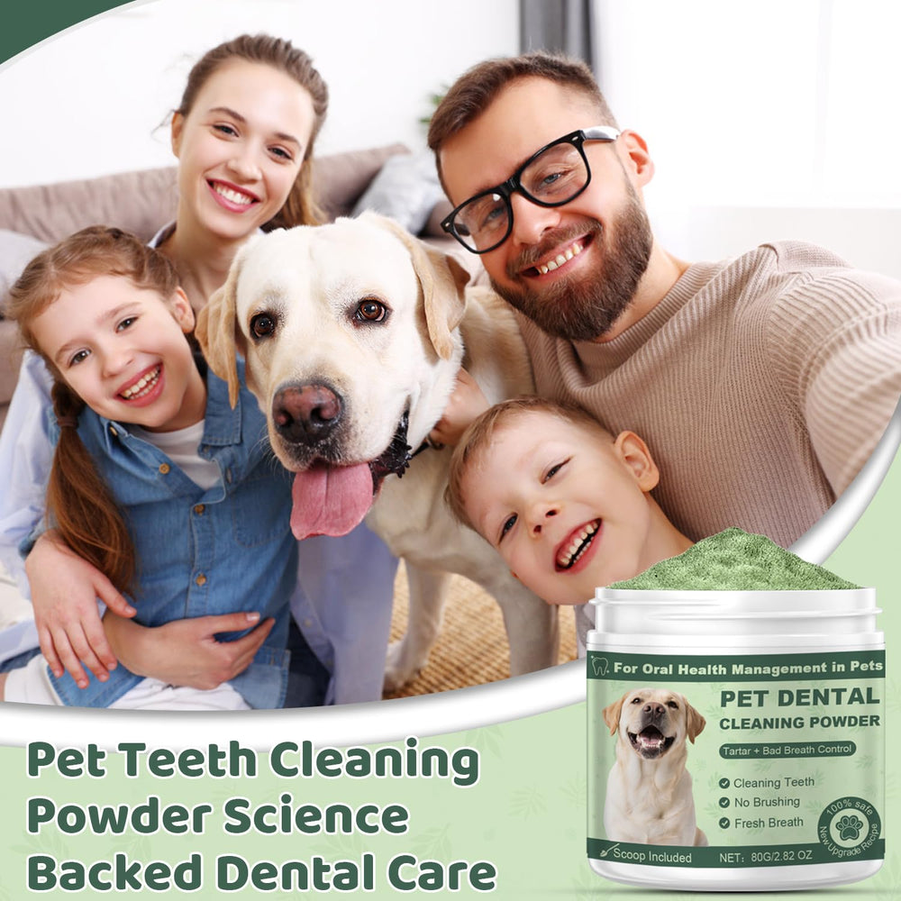 Giovara dog dental powder being mixed with treats demonstrates effortless dental care.