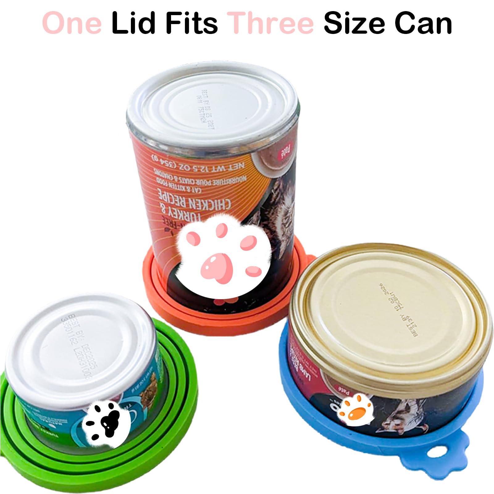 Giozoc cat can cover sky-blue lid on standard can for quick serving