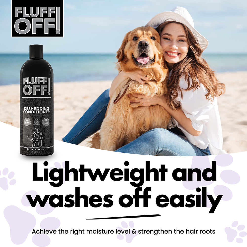 Girl With The Dogs Fluff Off coat lather delivers deep conditioning for a softer coat.