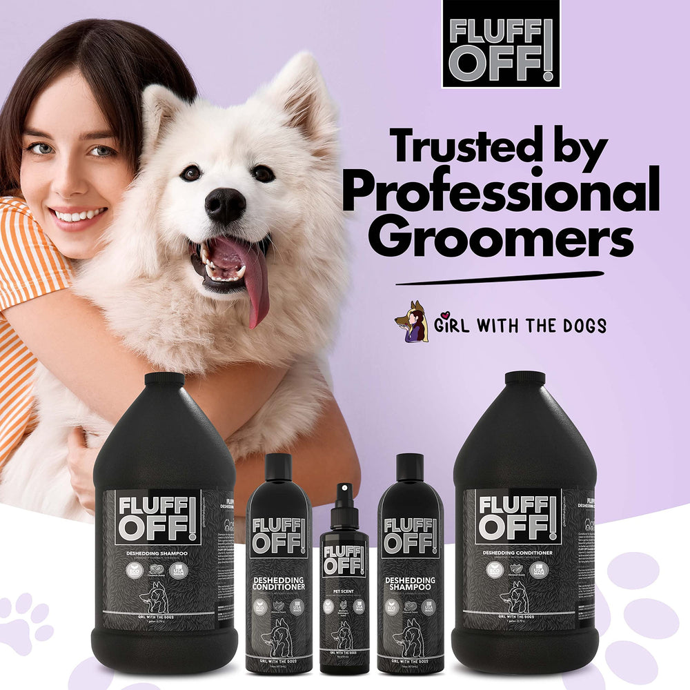 Girl With The Dogs Fluff Off Made in USA stamp on bottle.