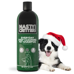Girl With The Dogs Nasty Critters 16oz bottle front keeps baths quick with cucumber scent.