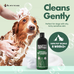 Girl With The Dogs Nasty Critters cucumber green tea scent enhances bath experience.