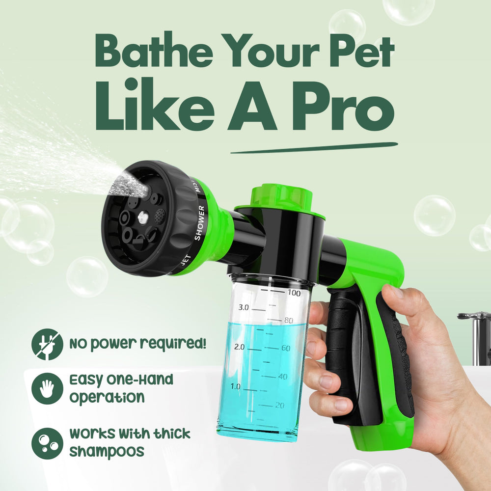 Girl With The Dogs soap dispenser mixes soap and water for efficient bathing