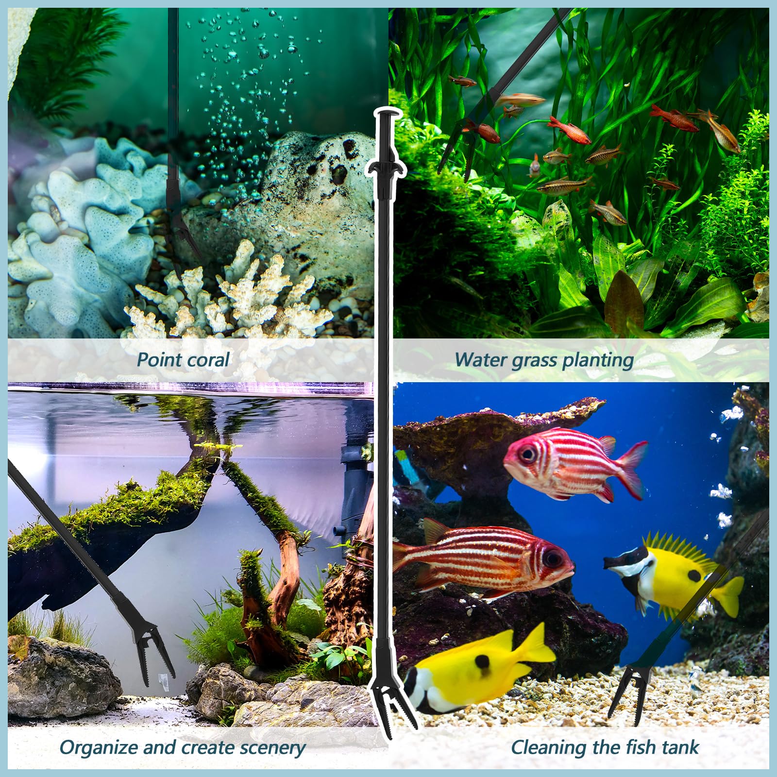 Gisafai aquarium tools suit freshwater, reef, and mixed tanks for versatile maintenance.