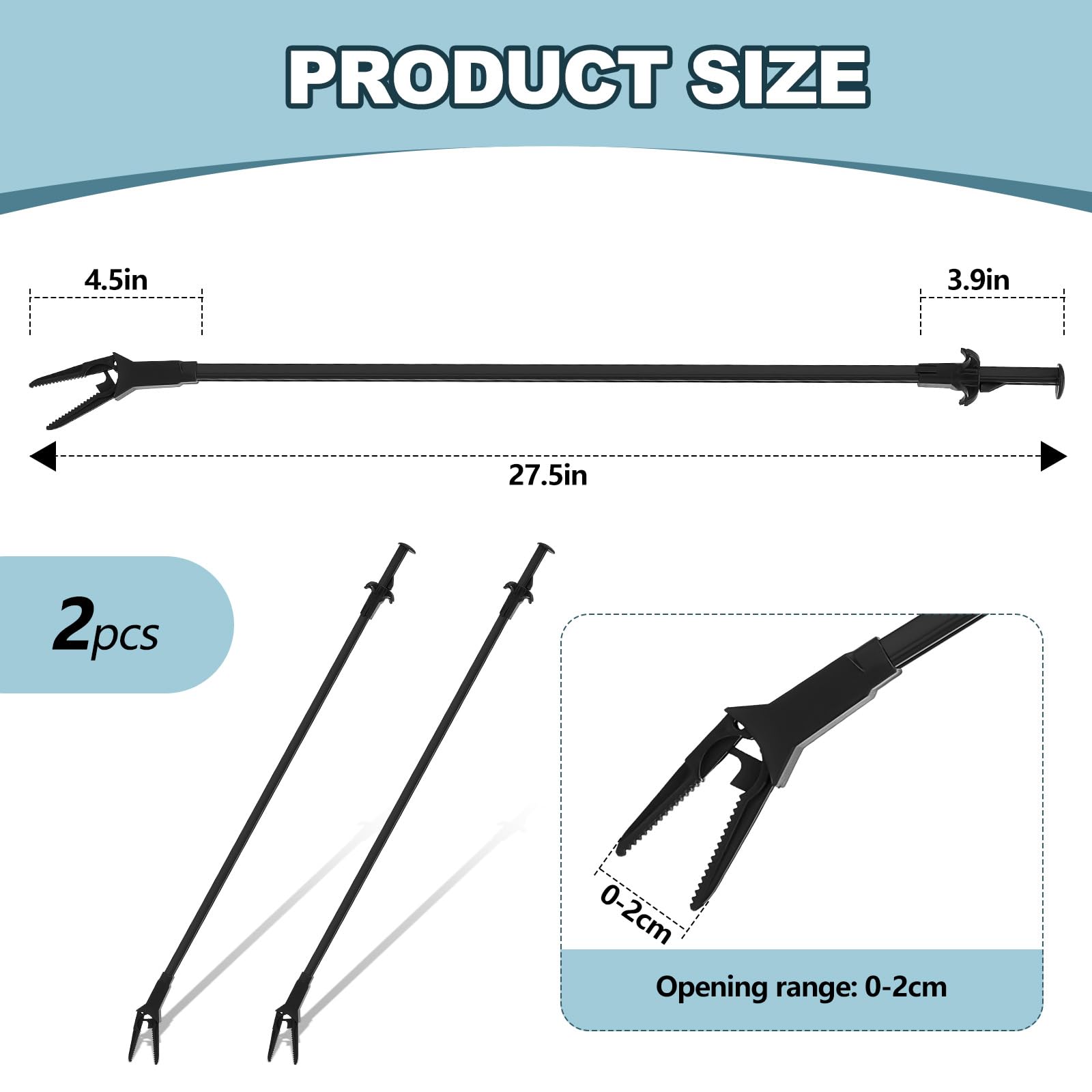 Gisafai 27-inch tongs provide extended reach to reach corners without hands in water.