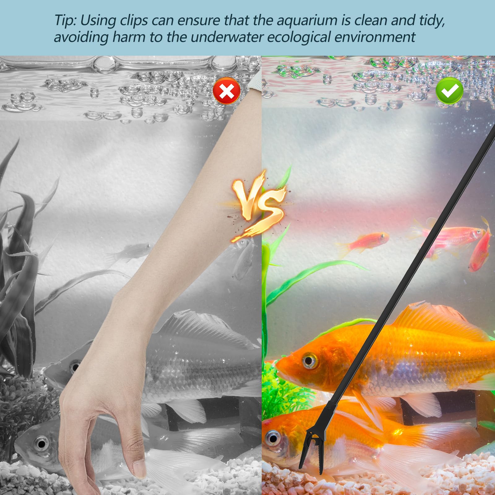 Gisafai feeding-ready tongs help remove debris while keeping feeders away from delicate fauna.
