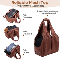 Gisaryc dog purse carrier in use during walk for hands-free outings.