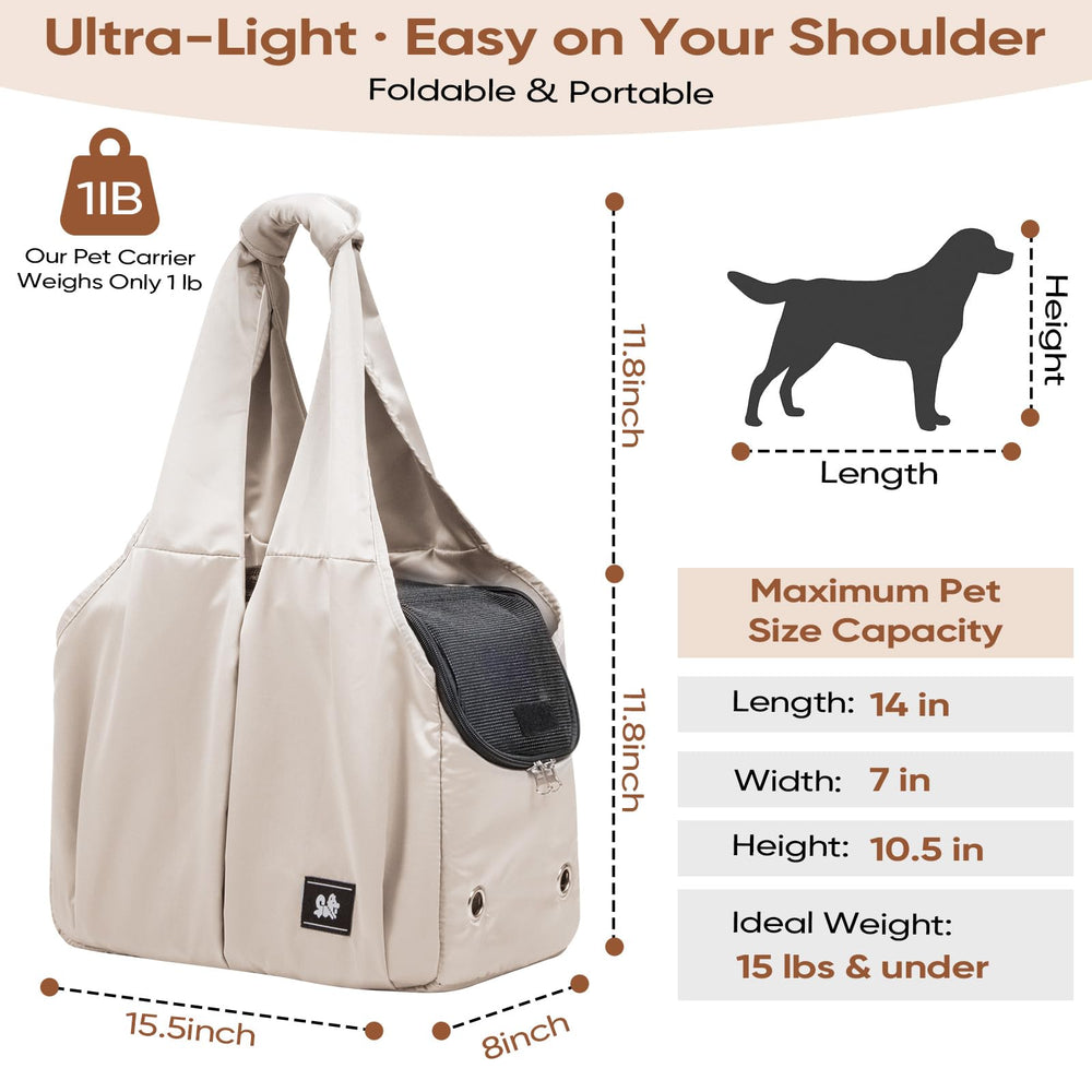 Gisaryc Dog Purse Carrier side view showcasing four pockets for essentials.