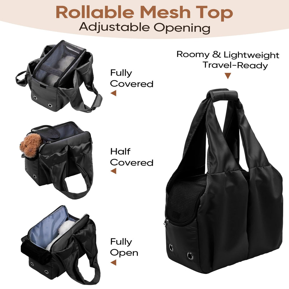 Gisaryc dog purse carrier top mesh ventilation aids airflow.