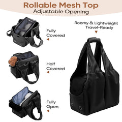 Gisaryc dog purse carrier top mesh ventilation aids airflow.