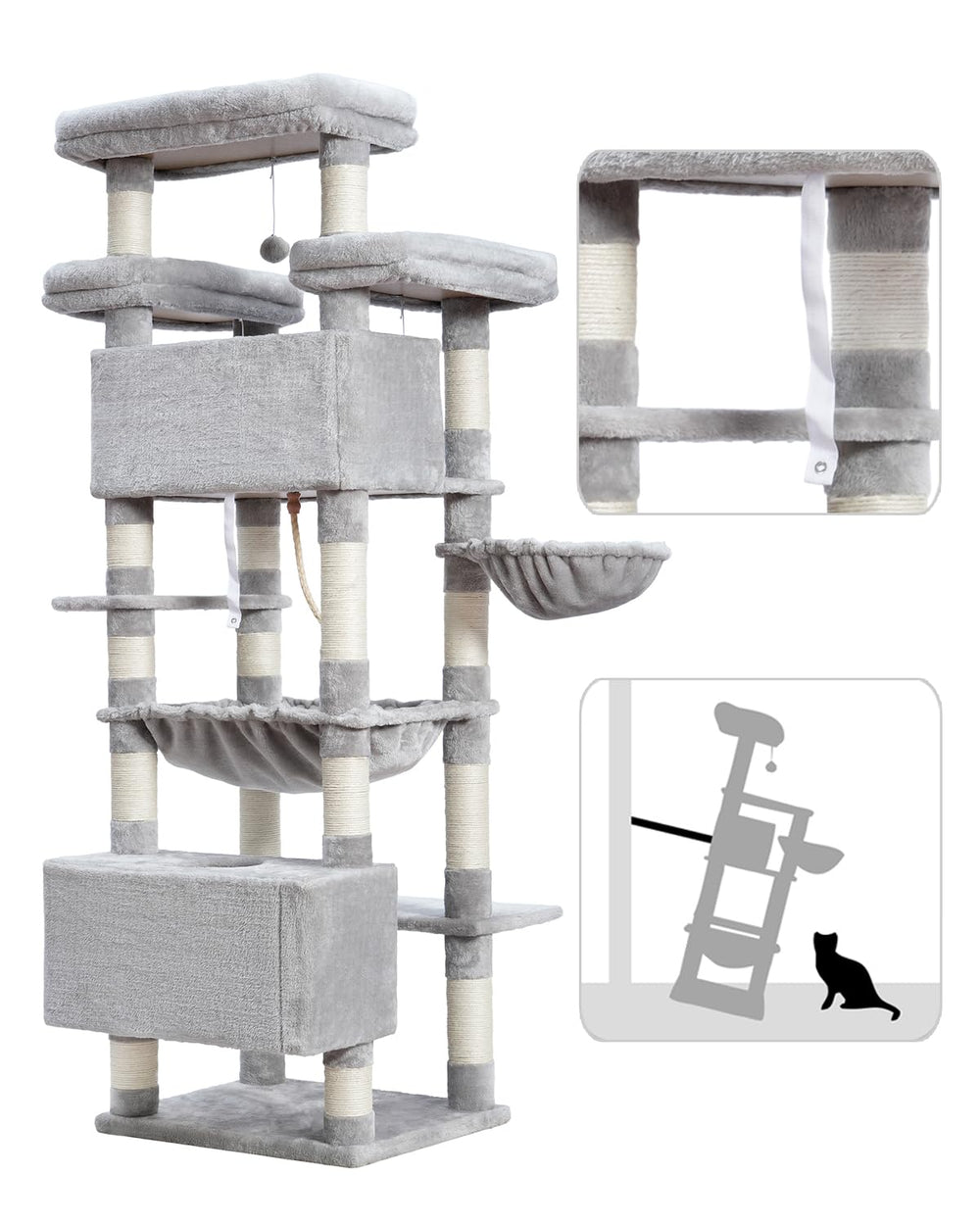 Gitelsnour cat tree anti-tip kit enhances safety and stability.