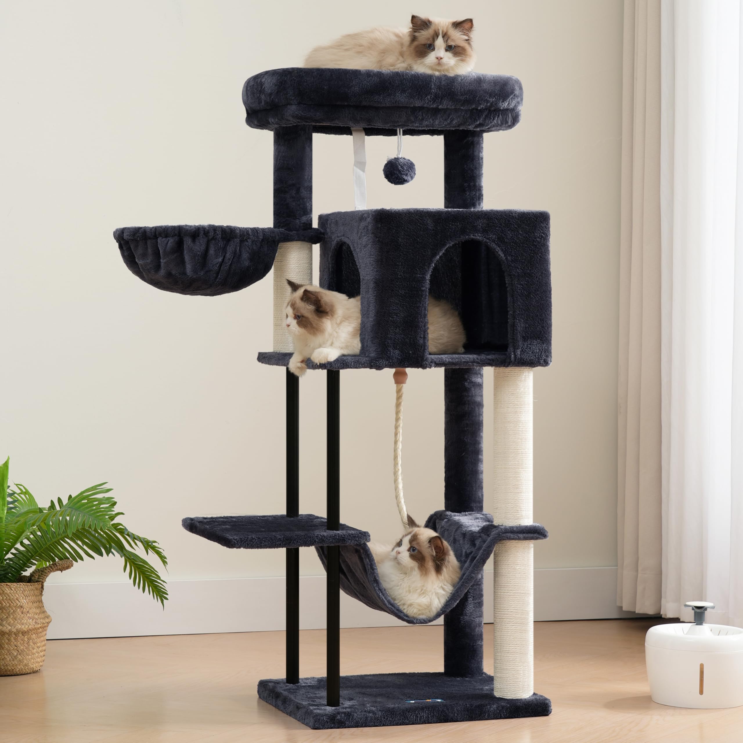 Gitelsnour cat tree anti-tip strap helps keep the unit secure.