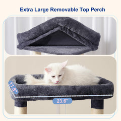 Gitelsnour cat tree anti-tip strap in use for added stability