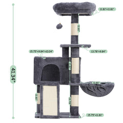 Gitelsnour cat tree anti-tipping bars enhance stability during play.