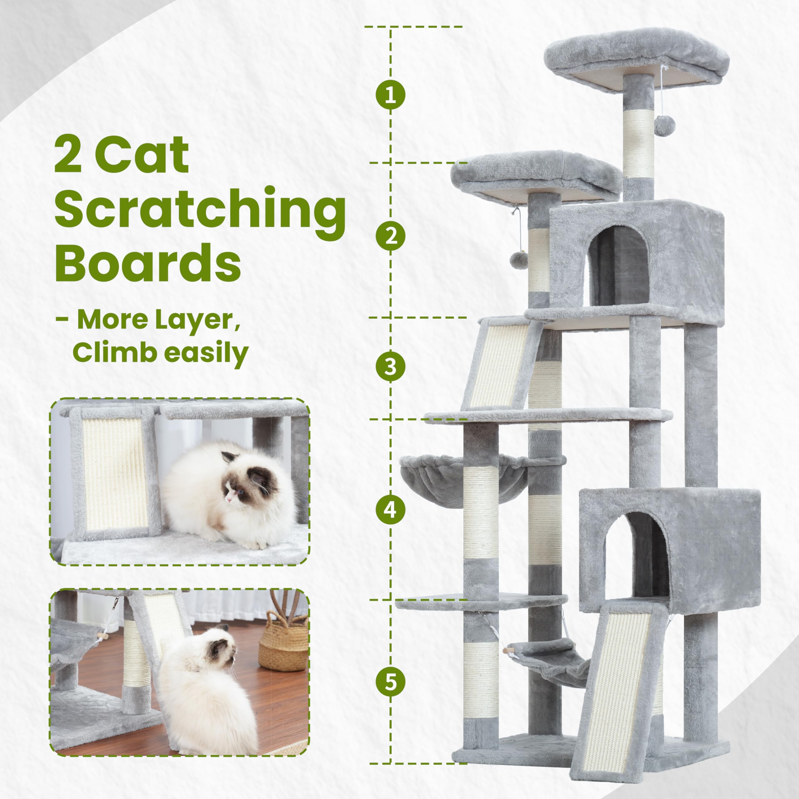 Gitelsnour cat tree anti tipping straps secure to wall for added safety