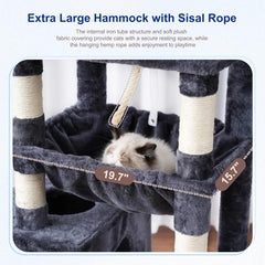 Gitelsnour cat tree basket hammock offers cozy napping retreat for kittens and lounging larger cats.
