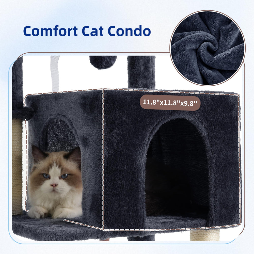 Gitelsnour cat tree condo entry invites playful exploration and privacy for indoor cats.