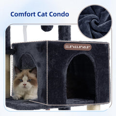 Gitelsnour cat tree condo entry invites playful exploration and privacy for indoor cats.