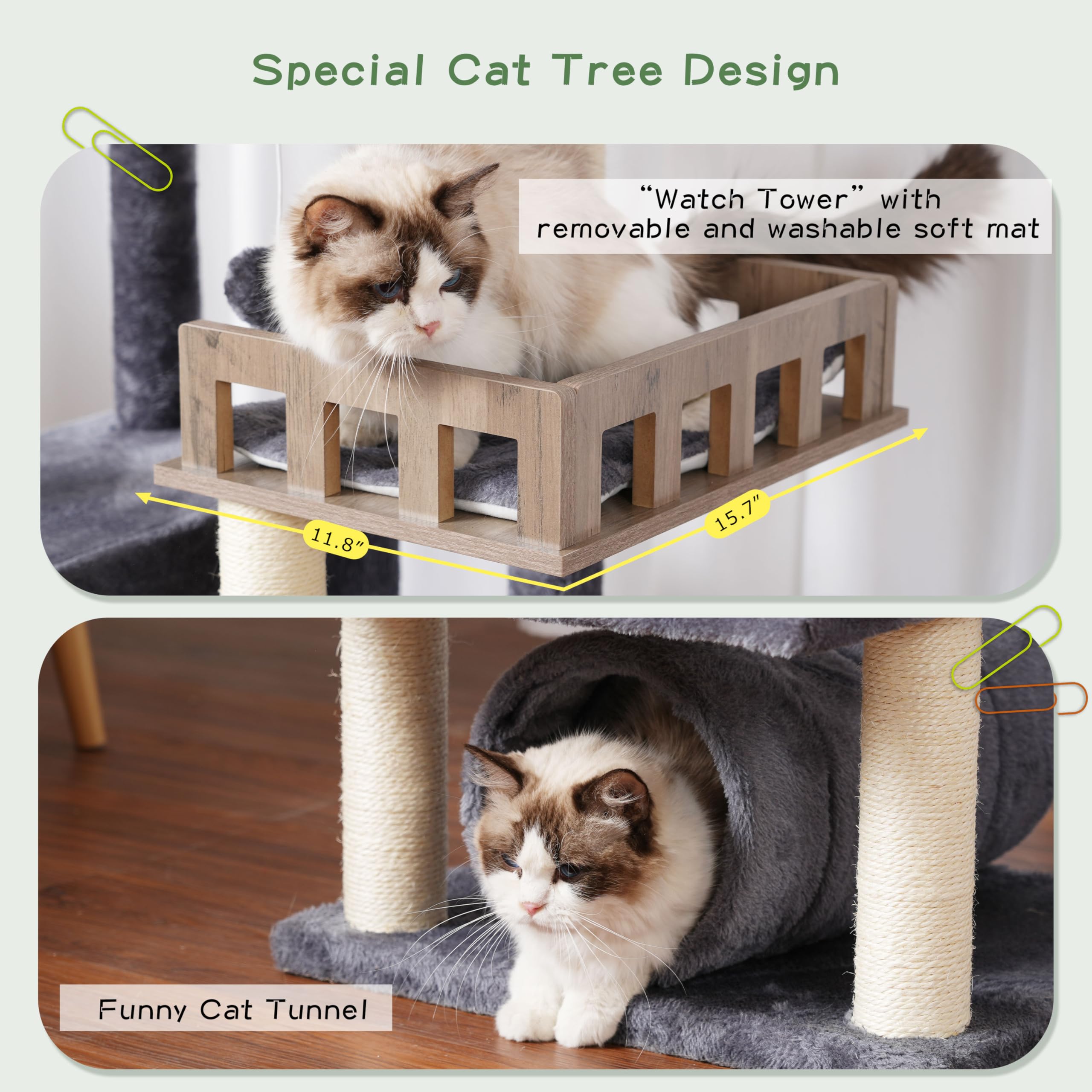 Gitelsnour cat tree condo offers a private cozy retreat.