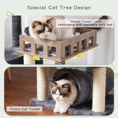 Gitelsnour cat tree condo offers a private cozy retreat.
