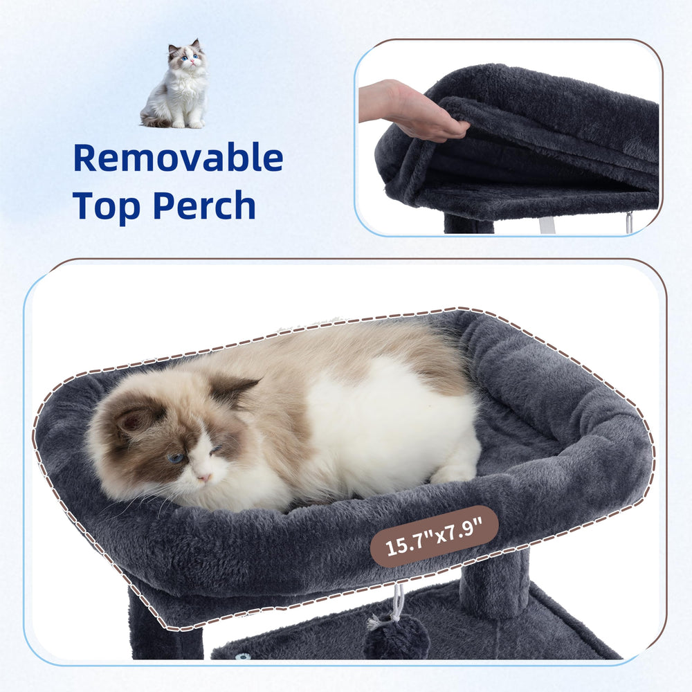 Gitelsnour cat tree hammock basket provides secure lounging and gentle sway.
