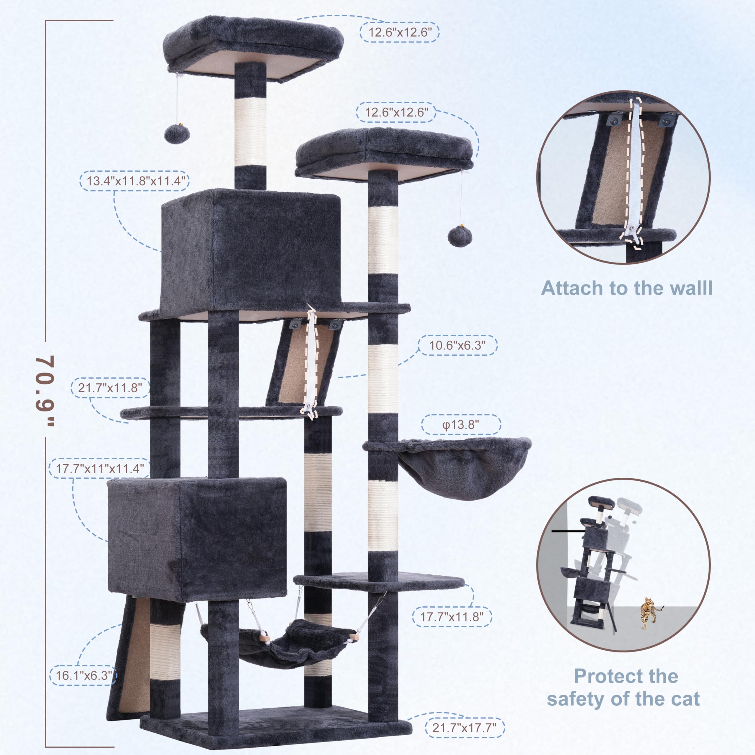 Gitelsnour cat tree hammock for relaxed lounging