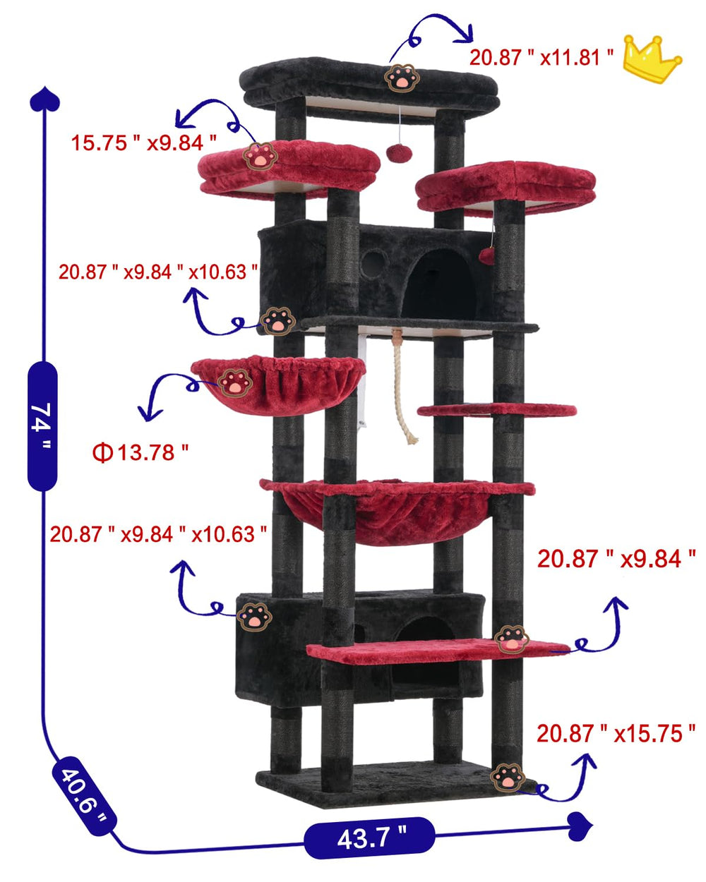 Gitelsnour cat-tree-hammock-swing introduces movement for stimulation