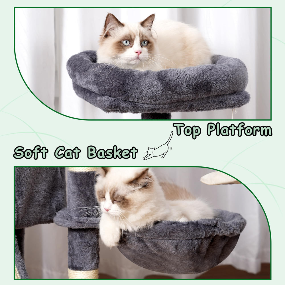 Gitelsnour cat tree hammock offers relaxing retreat mid-climb.
