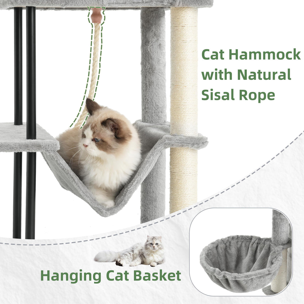 Gitelsnour cat-tree hanging basket creates a snug resting spot.