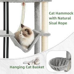 Gitelsnour cat-tree hanging basket creates a snug resting spot.