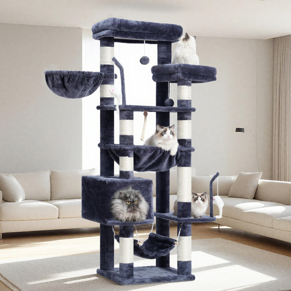 Gitelsnour cat tree large structure delivers spacious climbing and exploration for big cats.