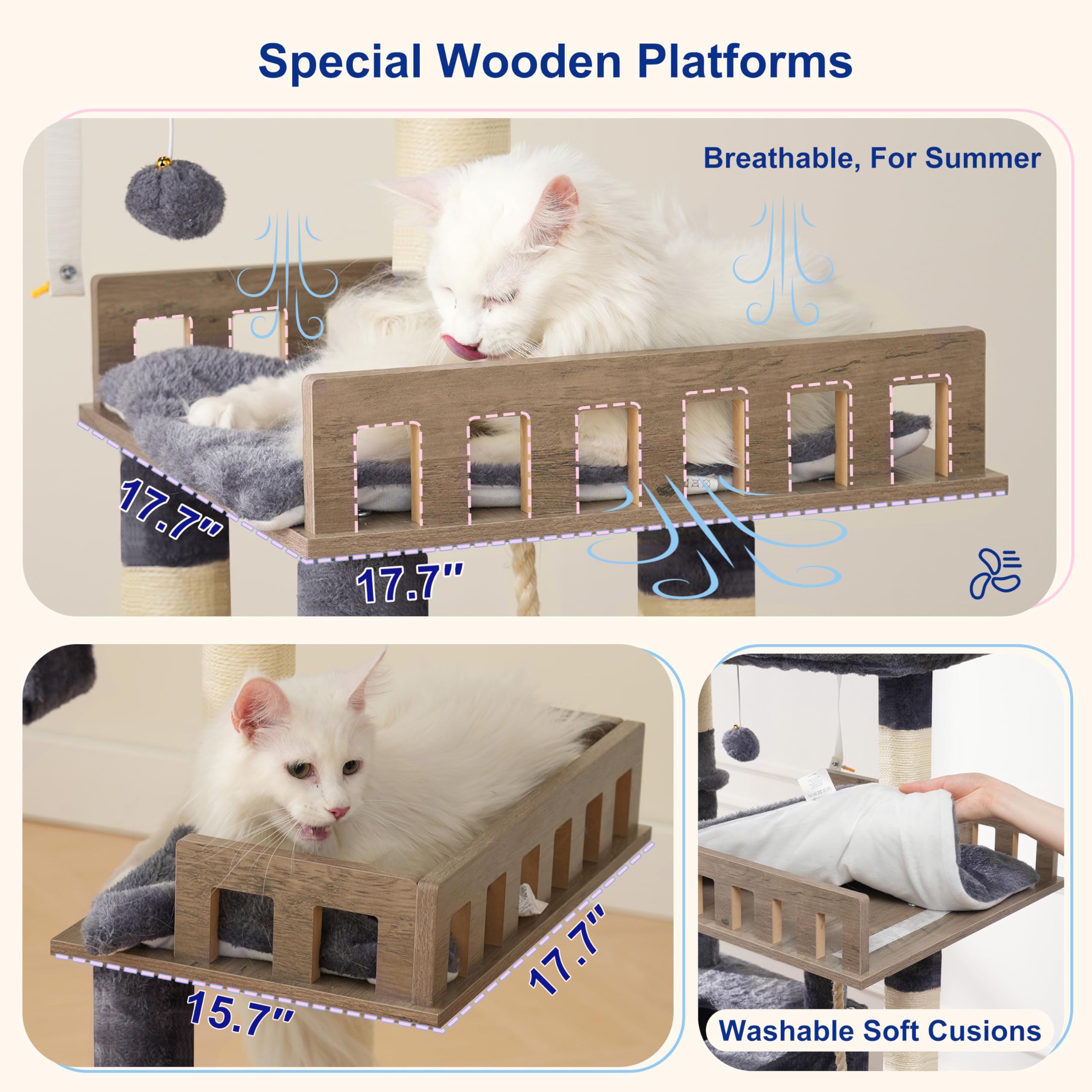 Gitelsnour cat tree wooden perches close-up for climbing and lounging