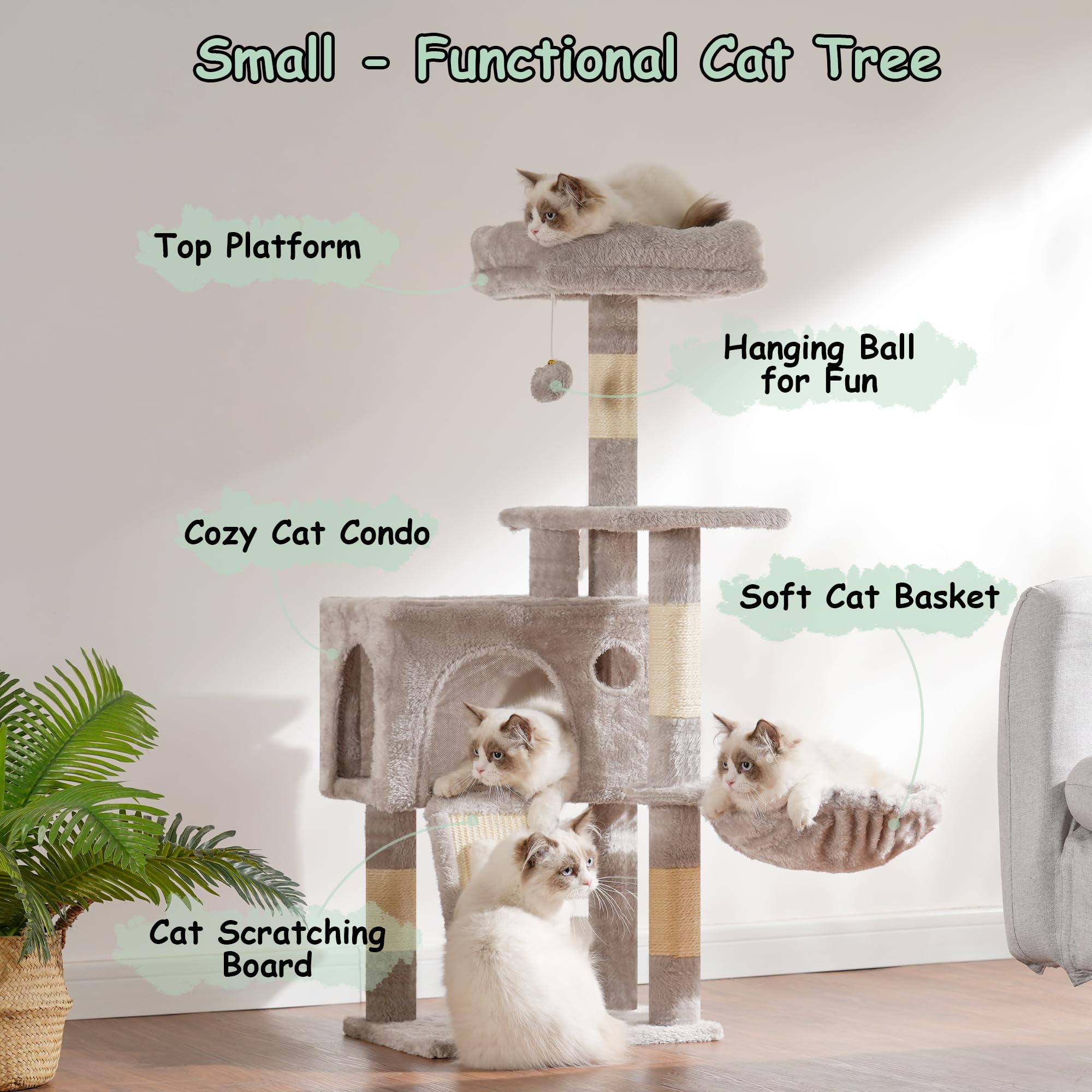 Gitelsnour cat tree scratching posts protect furniture during play sessions