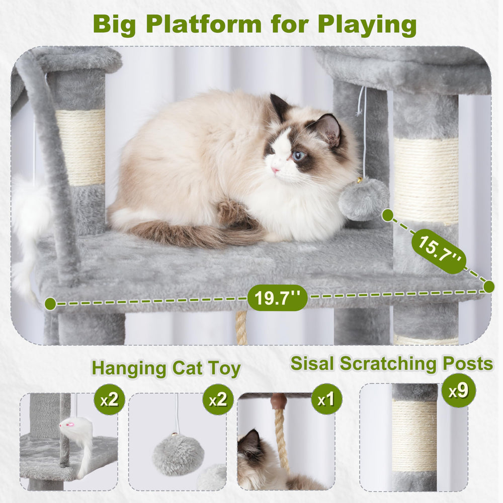 Gitelsnour Cat Tree sisal posts offer satisfying scratching and stretch.